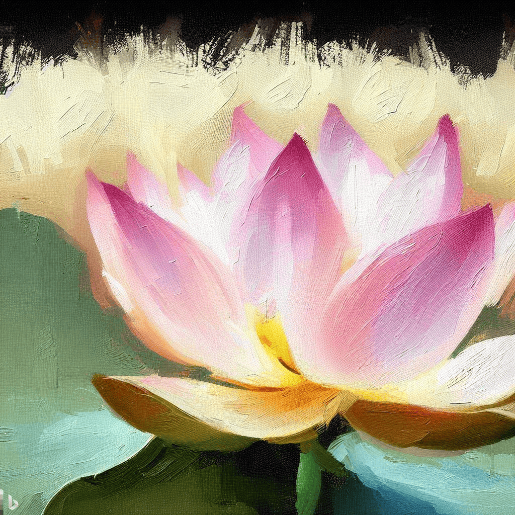 lotus oil painting